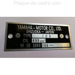 Yamaha 500 XT Data Plate - Identification plate