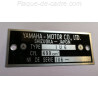 Yamaha 500 XT Data Plate - Identification plate