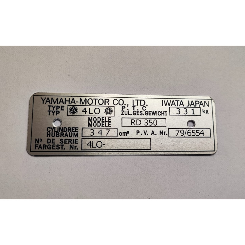 Yamaha RD 350 Frame plate