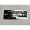Yamaha YFM350R engraved frame plate – identification plate