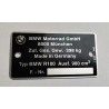 BMW R100 engraved frame plate – identification plate
