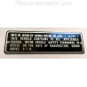 Plaque de cadre Honda Z50 A - CL 450 - ATC 90 KO - CB 750 - N360 - CL 175 KO - SL 70 KO - CB 450 K4 - CB 750 K1...