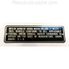 Honda Z50 A - CL 450 - ATC 90 KO - CB 750 - N360 - CL 175 KO - SL 70 KO - CB 450 K4 - CB 750 K1 vin plate
