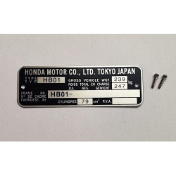 Plaque de cadre Honda CY 80 - HB01