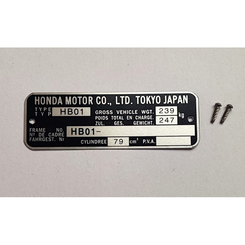Honda CY 80 - HB01 frame plate