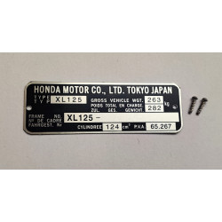 Plaque de cadre Honda XL125