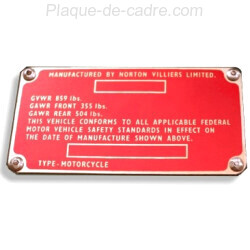 Plaque de cadre Norton Commando