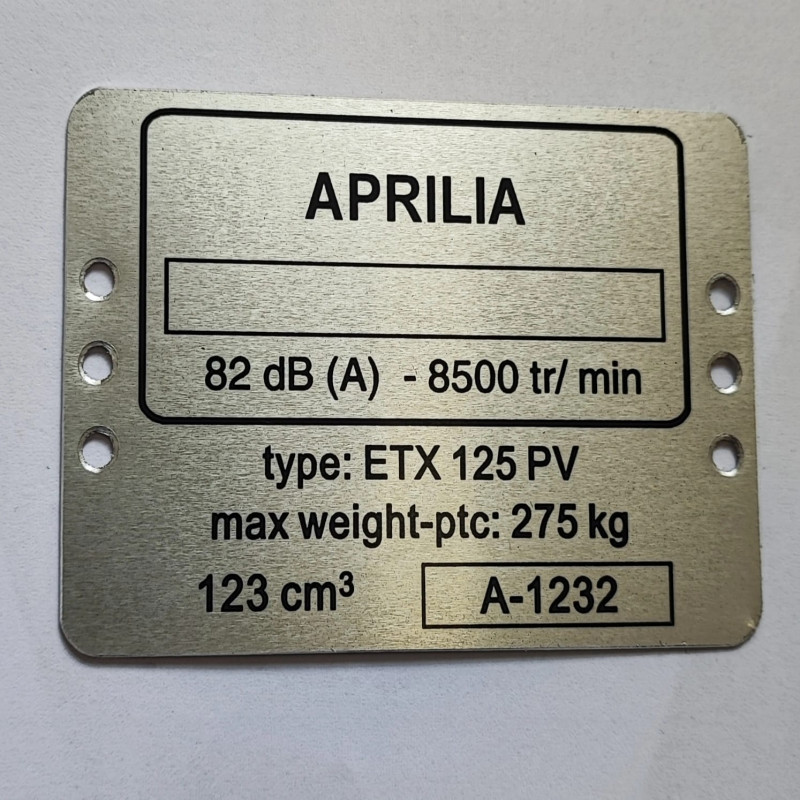 Plaque de cadre Aprilia