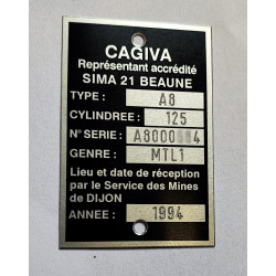 Cagiva vin plate