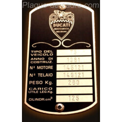Ducati Meccanica Id Plate - Data plate