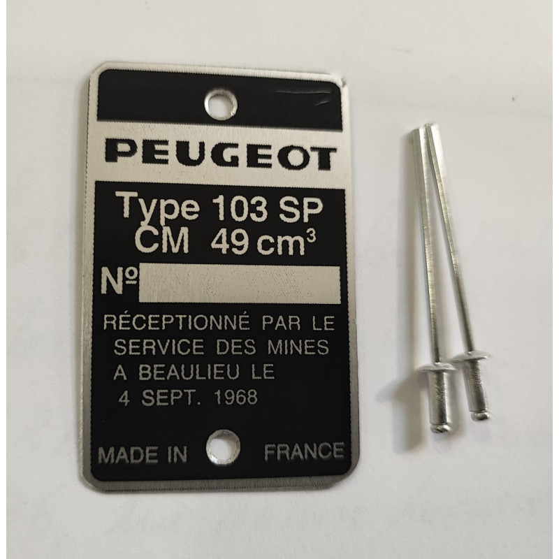 Peugeot 103 sp frame plate