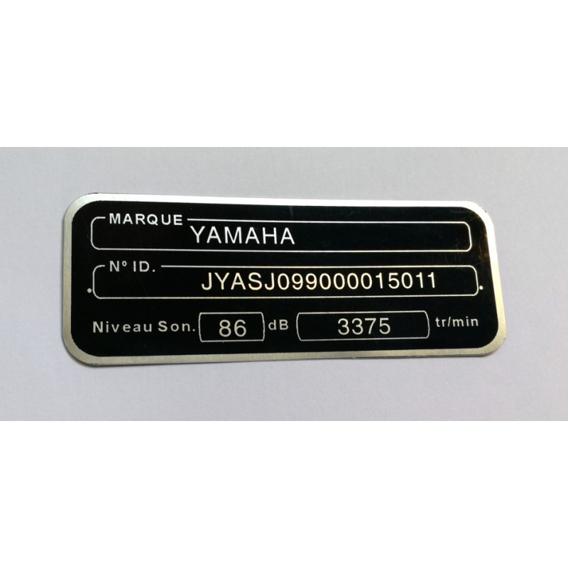 Yamaha frame label, Yamaha builder plate