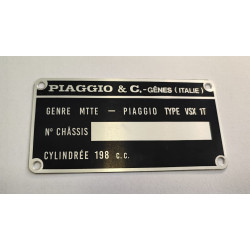 Piaggio Identification plate - Piaggio data plate