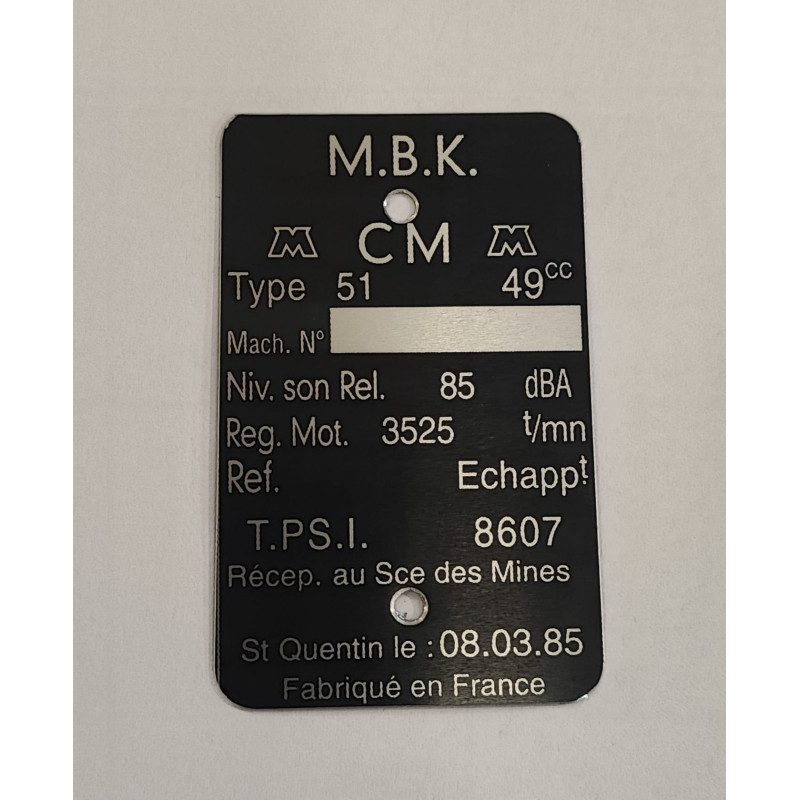 Plaque de cadre MBK
