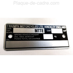 Plaque de cadre Triumph