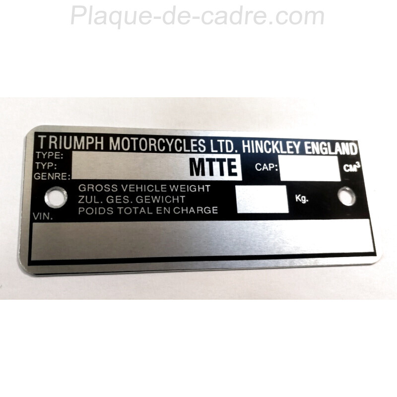 Plaque de cadre Triumph