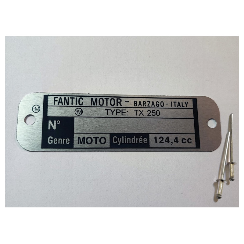 Fantic TX 250 125 cc frame plate