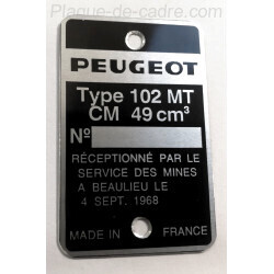 Peugeot Identification Plate - Peugeot Data plate