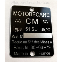 Plaque Motobécane Motoconfort