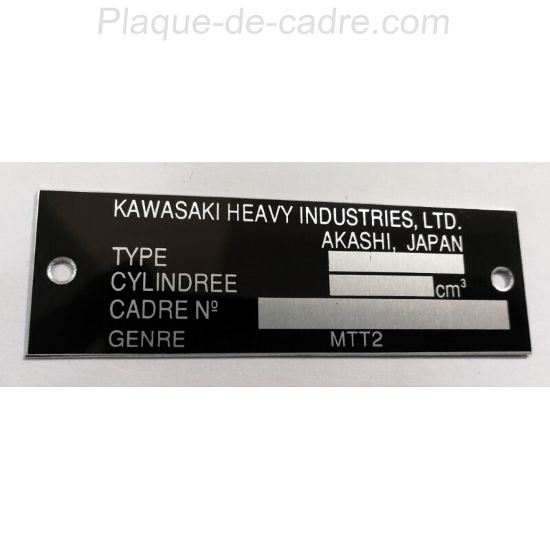 Kawasaki identification plate - Kawasaki data plate