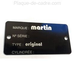 Martin identification plate - Martin Data plate