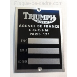 Triumph id plate - French vers.