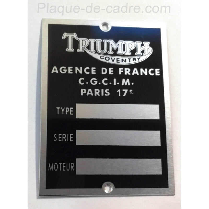 Triumph id plate - French vers.