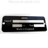 Ariel Identification plate - Ariel data plate