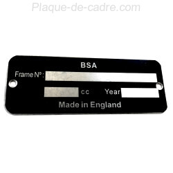 Plaque de cadre BSA