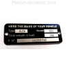 Custom Id plate - Frame plate for all US brands
