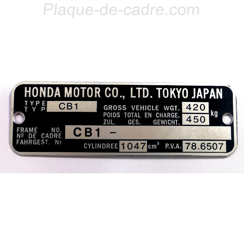 Plaque de cadre Honda CBX1000-CB1000-CBX1000