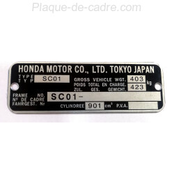 Plaque de cadre Honda CB