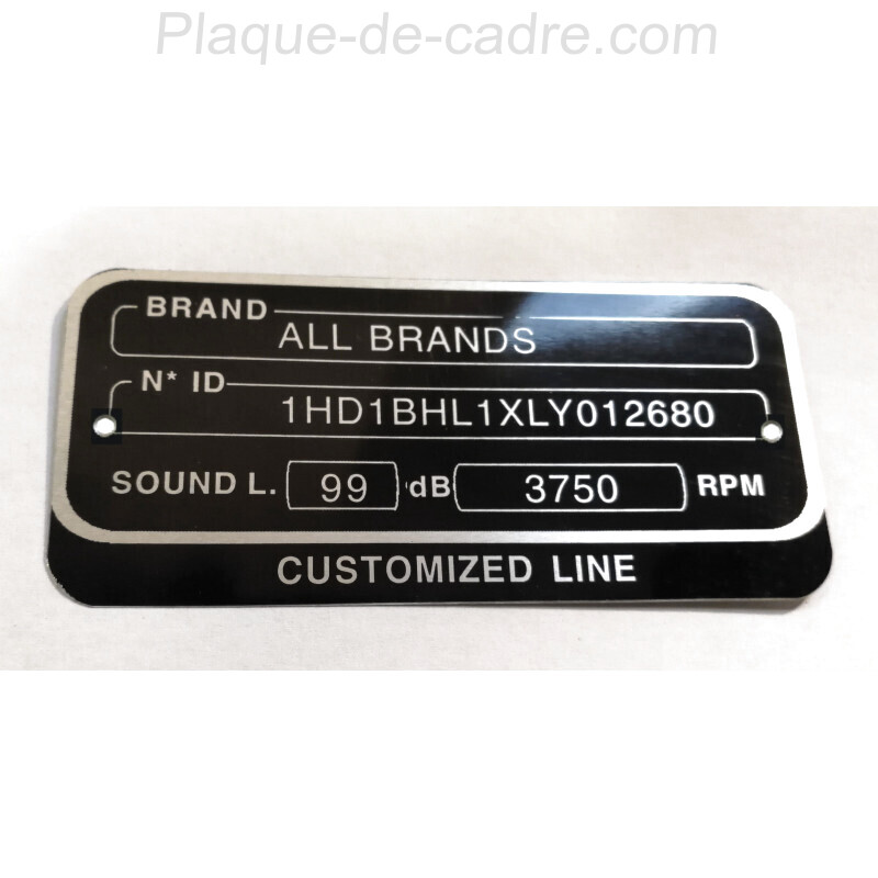 Plaque de cadre toutes marques - Version Anglaise