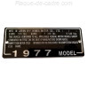 Plaque de cadre Honda CB 550 Four