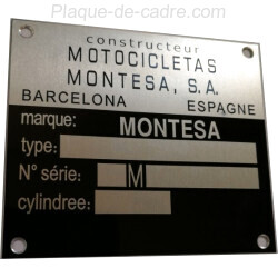 Plaque de cadre Montesa