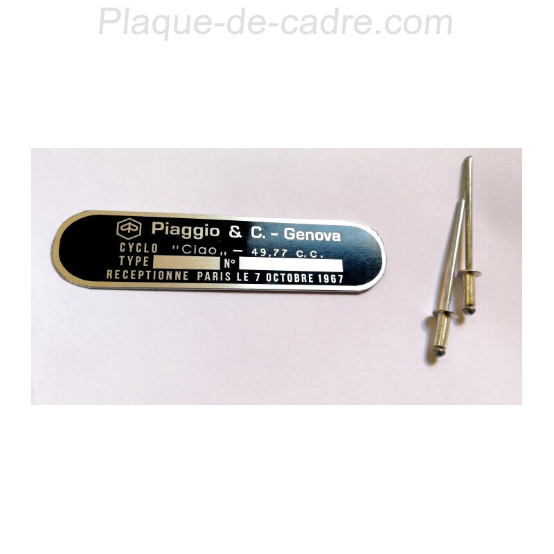 Plaque de cadre Vespa Piaggio