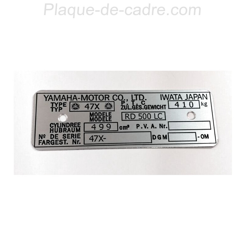 Plaque de cadre Yamaha RD 500