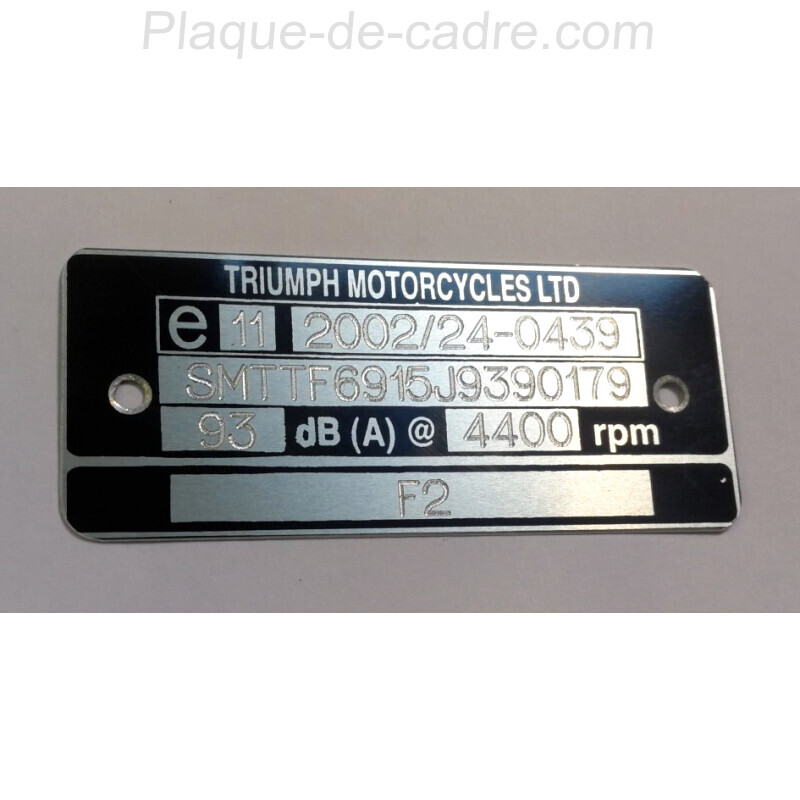 Triumph Identification plate - Data plate