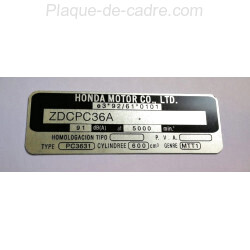 Honda CB 600 F Hornet vin plate