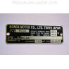 Plaque de cadre Honda CB 750 F