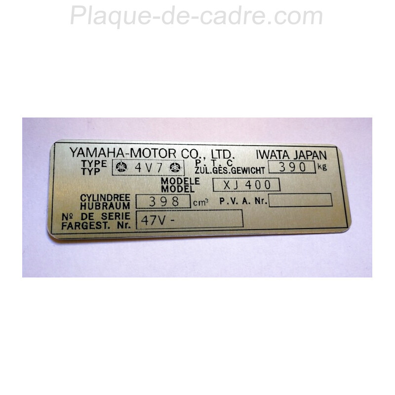 Plaque de cadre Yamaha XJ 400