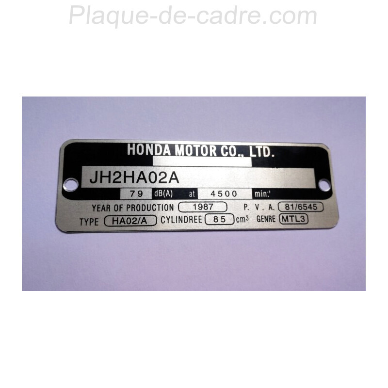 Honda C90 vin plate