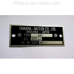 Yamaha 650 XS Data Plate - Identification plate