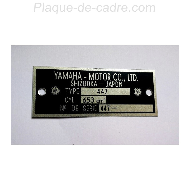 Yamaha 650 XS Data Plate - Identification plate