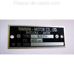 Yamaha 600 FZ6 - RJ07LLL Data Plate - Identification plate