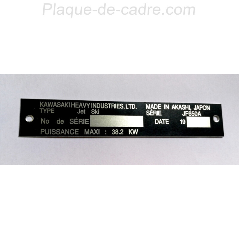 Kawasaki identification plate - Kawasaki data plate